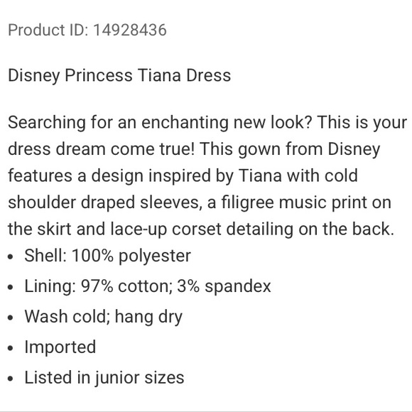 DISNEY PRINCESS & THE FROG Tiana Gown DRESS! - Picture 4 of 5